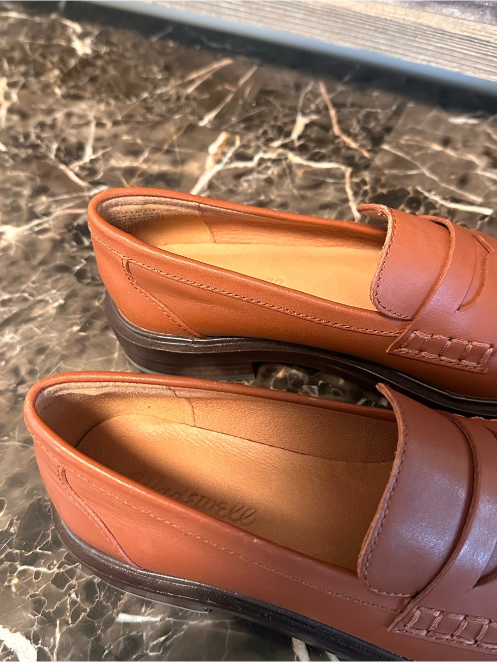Madewell Tan Leather Penny Loafers - Picture 2 of 4